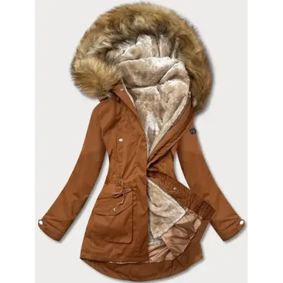 Dámská zimní bunda parka MODA21356 karamelová