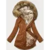 Dámská zimní bunda parka MODA21356 karamelová