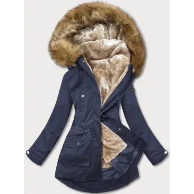 Dámská zimní bunda parka MODA21356 tmavě modrá