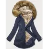 Dámská zimní bunda parka MODA21356 tmavě modrá