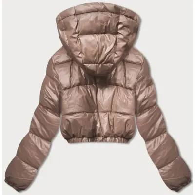 Krátká dámská přechodná bunda MODA3831 hnědá