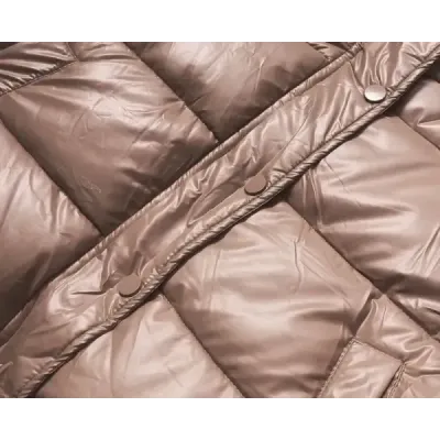 Krátká dámská přechodná bunda MODA3831 hnědá