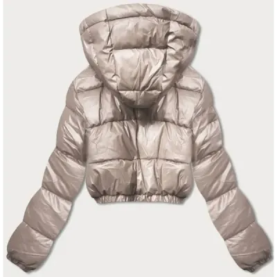 Krátká dámská přechodná bunda MODA3831 béžová