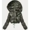 Krátká dámská přechodná bunda MODA3831 khaki