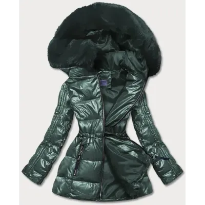 Metalická dámská zimní bunda MODA8029 zelená