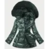 Metalická dámská zimní bunda MODA8029 zelená