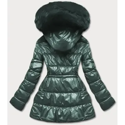 Metalická dámská zimní bunda MODA8029 zelená