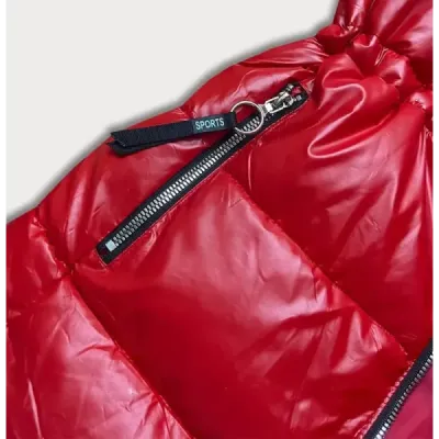 Metalická dámská zimní bunda MODA8029 červená