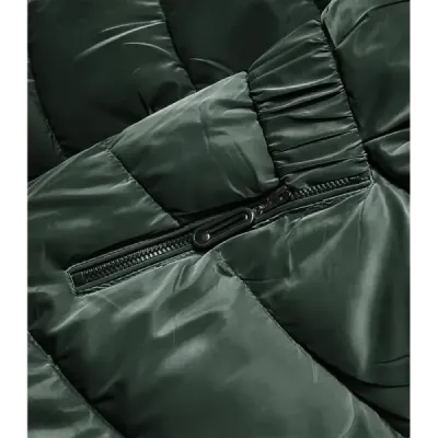 Lesklá dámská zimní bunda MODA8090 zelená