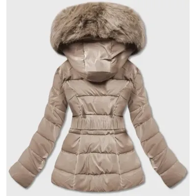 Lesklá dámská zimní bunda MODA8090 béžová Lesklá dámská zimní bunda MODA8090 béžová