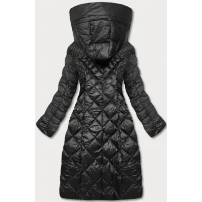 Dlouhá dámská prošívaná jarní bunda MODA9082 černá