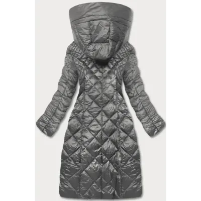 Dlouhá dámská prošívaná jarní bunda MODA9082 šedá