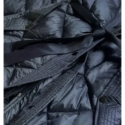 Dlouhá dámská bunda MODAJ9081 tmavě modrá