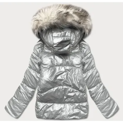 Krátká dámská zimní bunda MODA9052 šedá