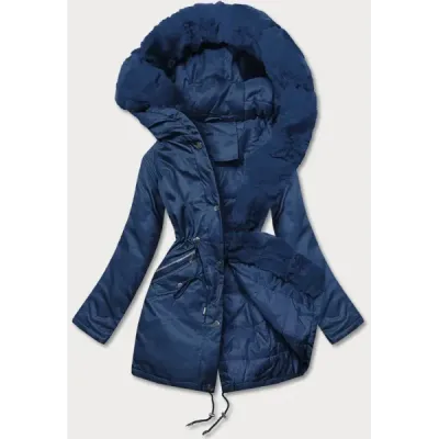 Dámská zimní bunda parka MODA762 tmavě modrá