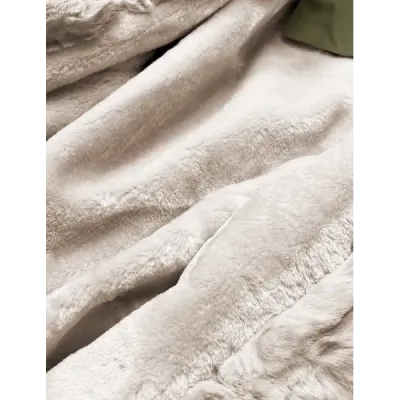 Dámská zimní kožešinová parka MODA763 army