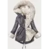 Dámská zimní kožešinová parka MODA763 grafitová