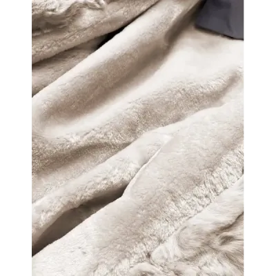 Dámská zimní kožešinová parka MODA763 grafitová