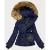 Krátká dámská zimní bunda MODA768 tmavě modrá