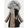 Dámská zimní bunda z kombinovaných materiálů MODA067 béžová
