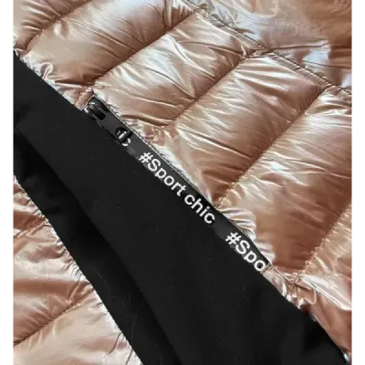 Dámská zimní bunda z kombinovaných materiálů MODA067 béžová