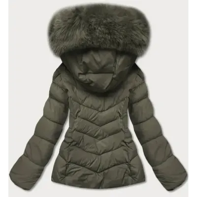 Krátká dámská zimní bunda MODAY043 khaki