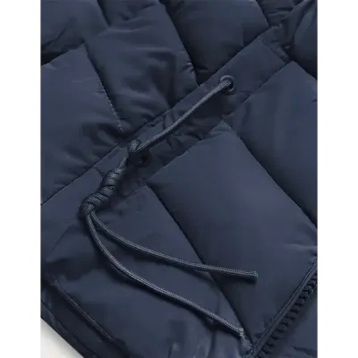 Krátká dámská zimní bunda MODAY043 tmavě modrá