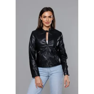 Dámská koženková bunda MODA8008 černá