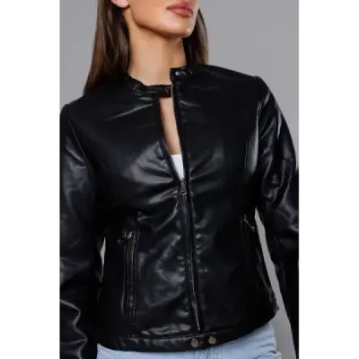 Dámská koženková bunda MODA8008 černá
