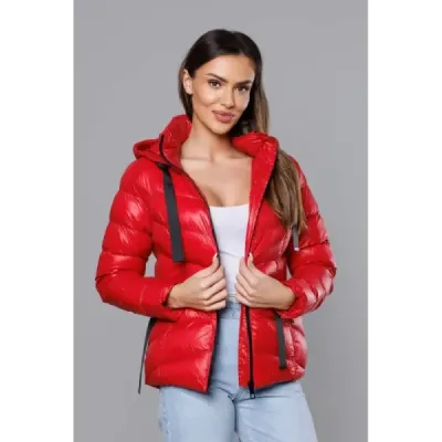 Dámská krátká zimní bunda MODA3066 červená