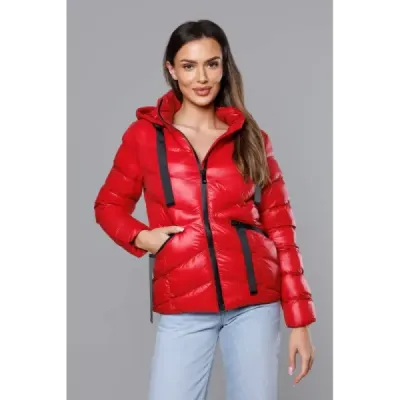 Dámská krátká zimní bunda MODA3066 červená