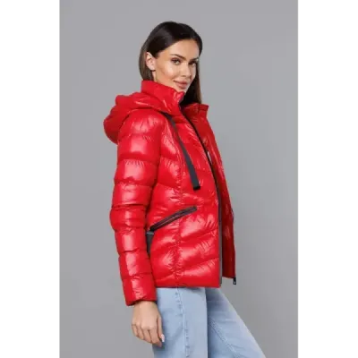Dámská krátká zimní bunda MODA3066 červená