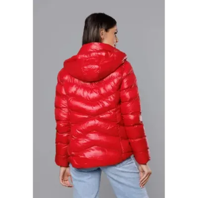 Dámská krátká zimní bunda MODA3066 červená
