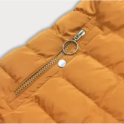 Dámská zimní bunda s kožešinou MODA13 tmavě žlutá