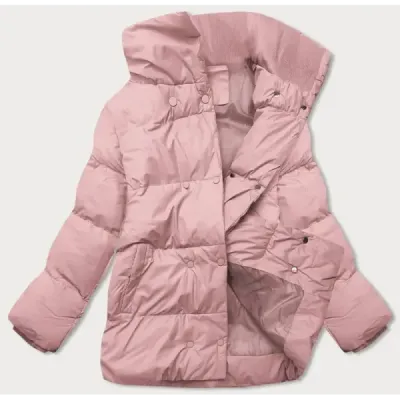 Krátká dámská zimní bunda MODA729 růžová
