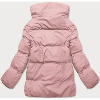 Krátká dámská zimní bunda MODA729 růžová