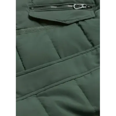 Asymetrická dámská zimní bunda MODA1301 zelená