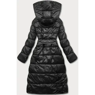 Dlouhá dámská oboustranná zimní bunda MODA6636 černá