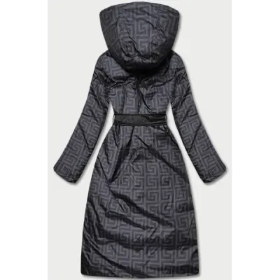 Oboustranná dlouhá dámská zimní bunda MODA6638BIG černá