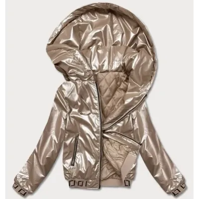 Krátká dámská přechodná bunda MODA8077 béžová
