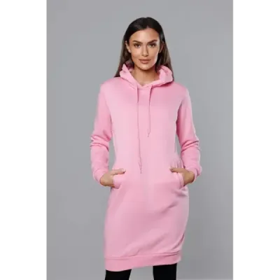 Dlouhá dámská tepláková mikina MODA0005 světle růžová