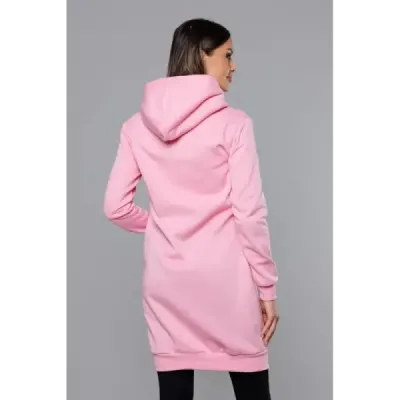 Dlouhá dámská tepláková mikina MODA0005 světle růžová