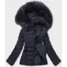 Krátká dámská zimní bunda MODA0091 tmavě modrá