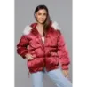 Dámská zimní bunda oversize MODA1109 bordó