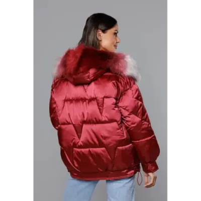 Dámská zimní bunda oversize MODA1109 bordó