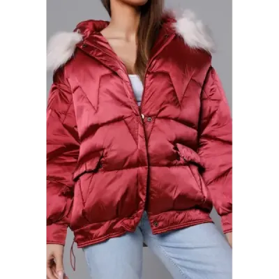 Dámská zimní bunda oversize MODA1109 bordó