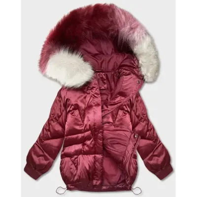 Dámská zimní bunda oversize MODA1109 bordó