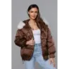 Dámská zimní bunda oversize MODA1109 hnědá