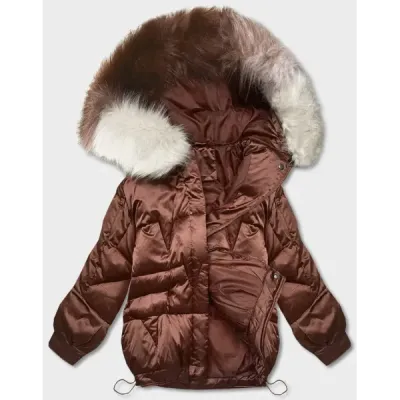 Dámská zimní bunda oversize MODA1109 hnědá