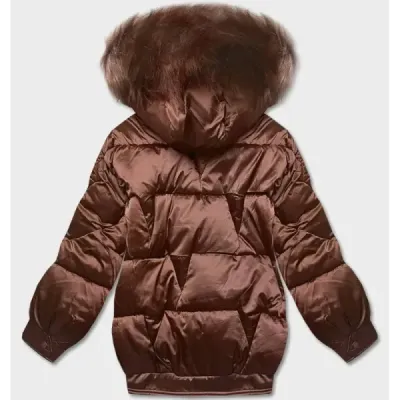 Dámská zimní bunda oversize MODA1109 hnědá